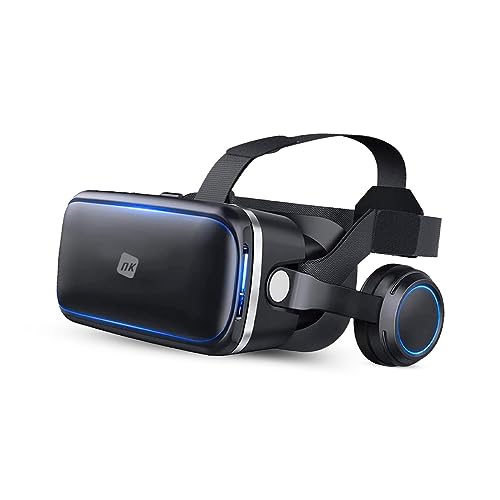 NK Casque Réalité Virtuelle - Casque VR avec Audio Compatible avec iPhone Android (4,7 - 6,53 Smartphones), Angle de Vision 90-100 degrés, Rotation 360°, Cible et Pupille Réglable - Noir