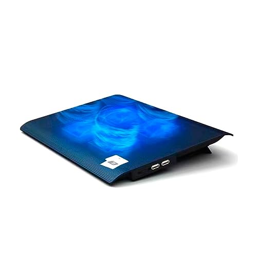NK Refroidissement Portable - Ventilateur d'ordinateur Portable de 12 à 17 avec Support, 4 Ventilateurs Silencieux, 2 Ports USB, Refroidissement Rapide, lumière LED Bleue