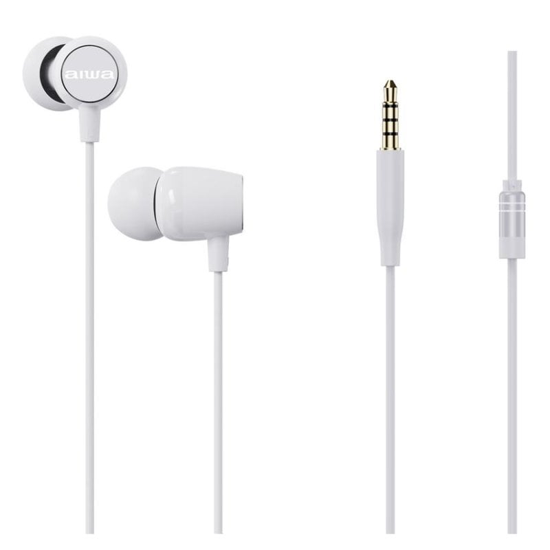 Aiwa Auriculares AIWA ESTM-20WT filaires jack 3,5 mm graves puissants blancs