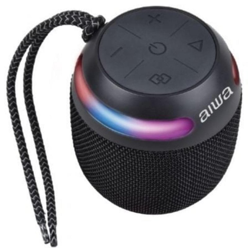 Aiwa Altavoces Aiwa BST-100BK Bluetooth 5W RMS avec lumière RGB et étanchéité IP66