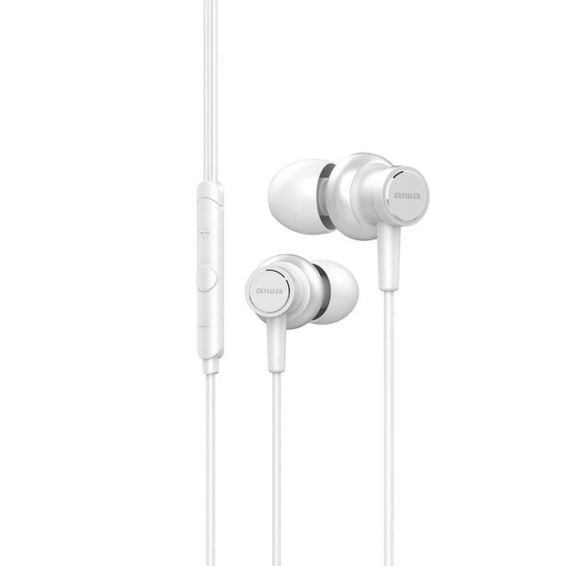 Aiwa Auriculares Aiwa ESTM-500BK filaires Hi-Res avec micro multifonction White