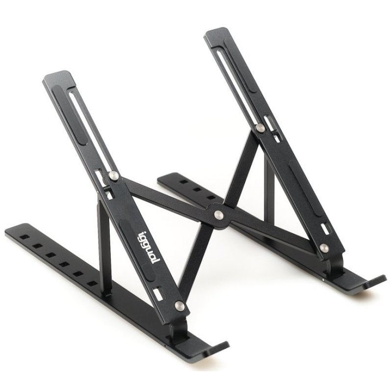 iggual Support pliable pour ordinateur portable Iggual en aluminium Black 17