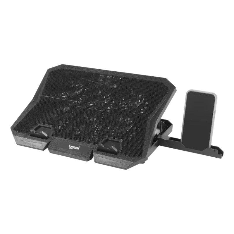 iggual Support pour ordinateur portable iggual RP6V17 6 ventilateurs LED bleues 17 pouces