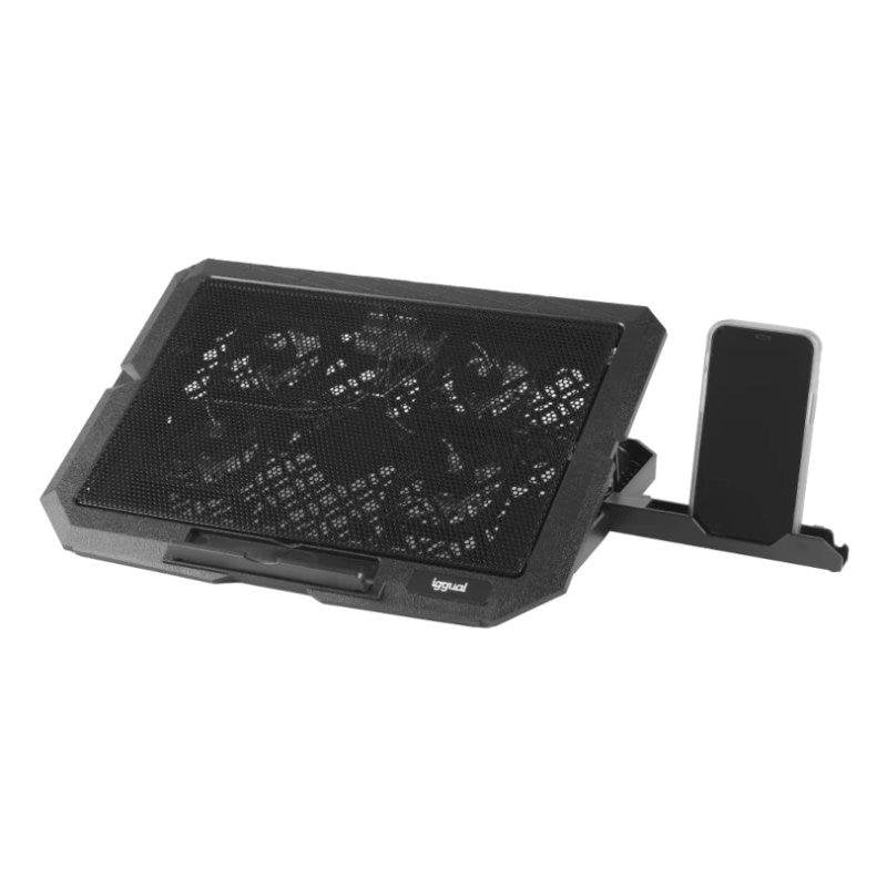 iggual Support ordinateur portable iggual RP4V17 4 ventilateurs LED bleue 17 pouces