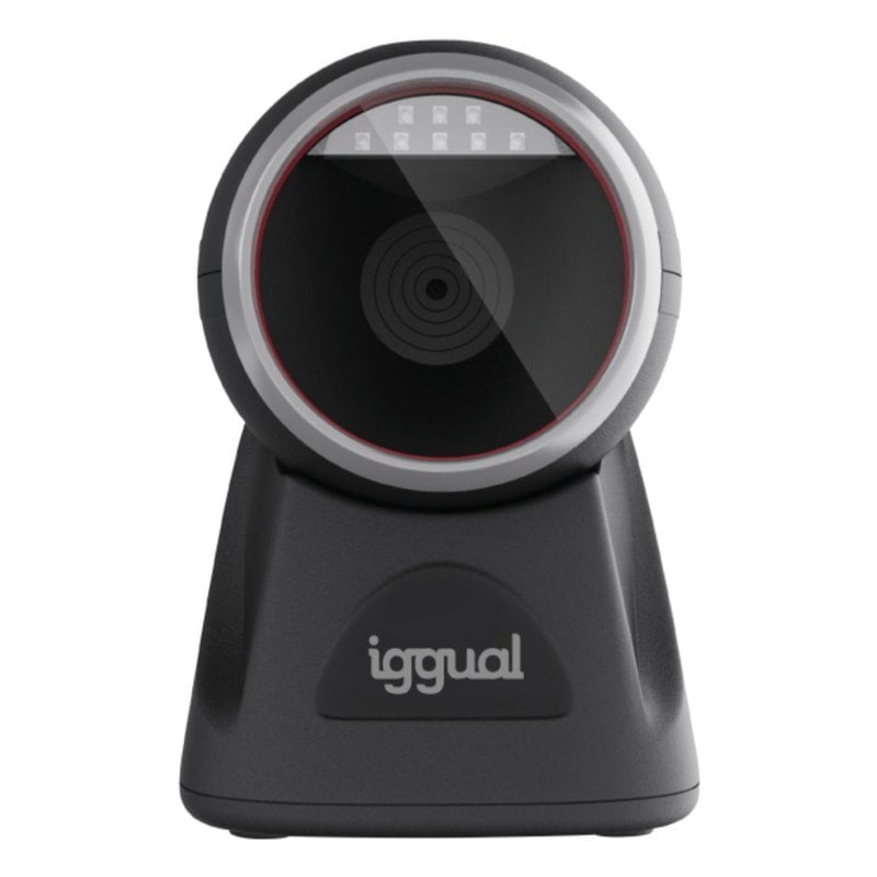 iggual Lecteur de codes-barres fixe iggual L2DUSB-S-AX 1D 2D CMOS Auto-induction USB Ethernet IP52 Black