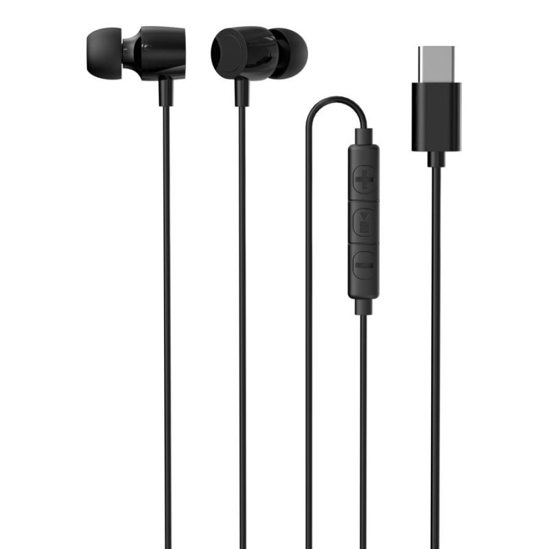 iggual Auriculares iggual intra-auriculaires USB-C avec micro et commandes en ligne noirs