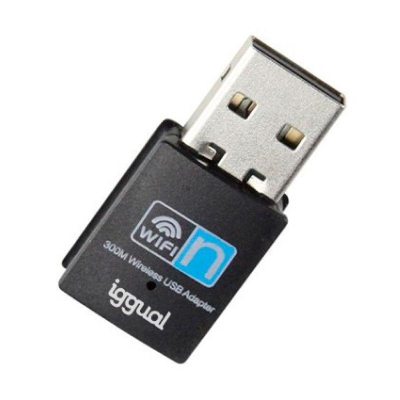 iggual Carte Réseau IGGUAL Adaptateur USB Wifi 2.4GHz 300Mbps USB 2.0 LED