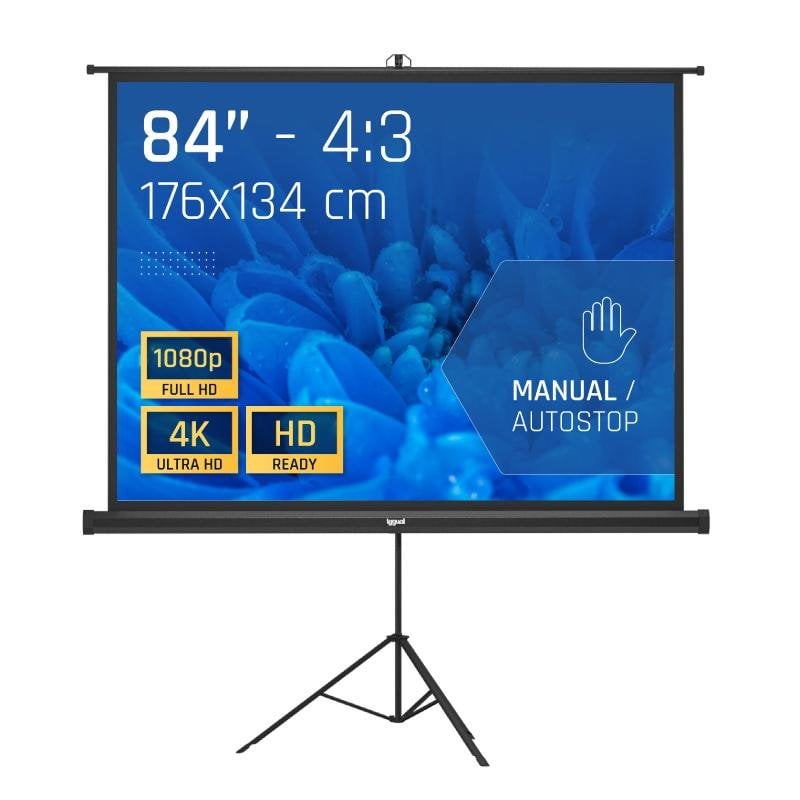 iggual Écran de projection Iggual 84 176x134 cm avec trépied et sac