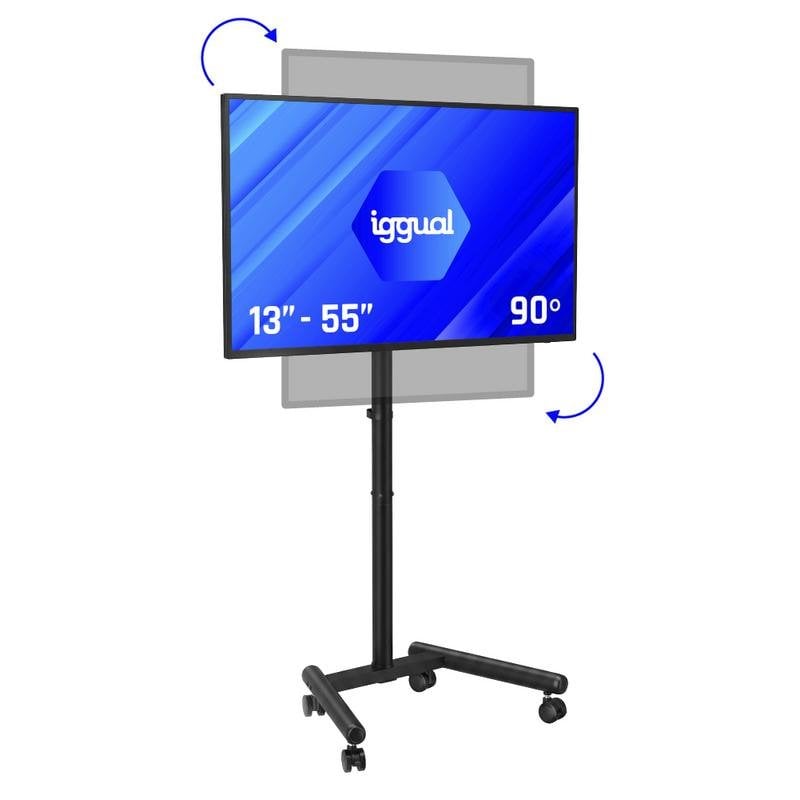iggual SRTV55 Support TV sol à roulettes 13 à 55 VESA 75x75 à 200x200 Max 20Kg