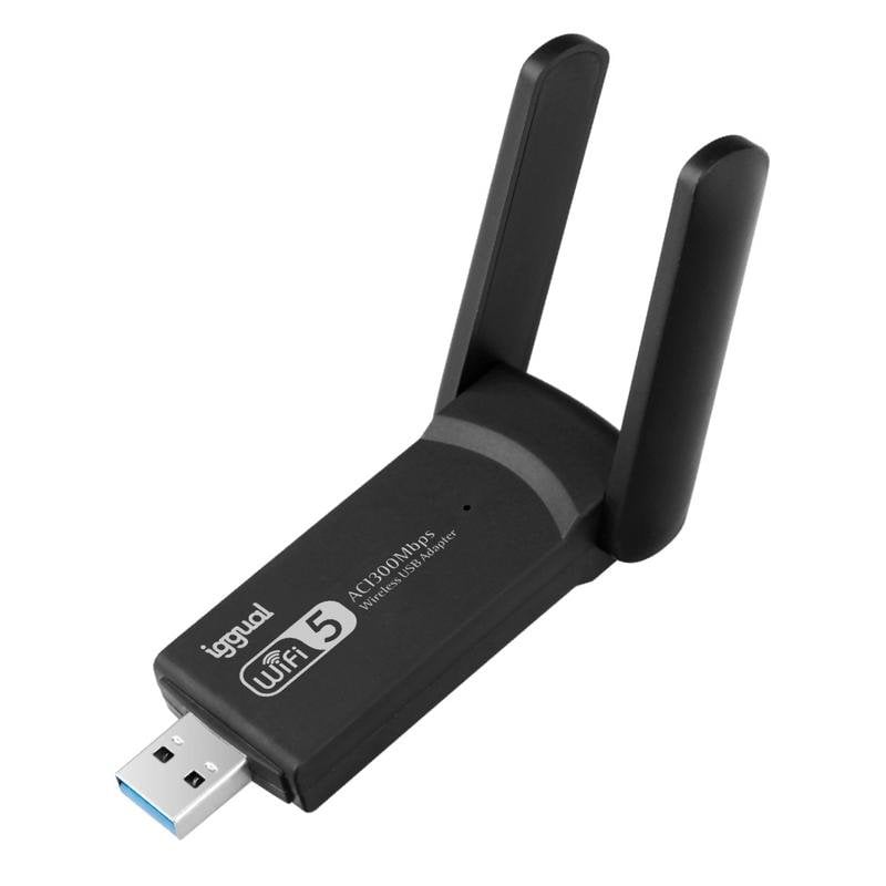 iggual Carte Réseau IGGUAL Adaptateur USB Wifi 1300 Mbps USB 3.2 Double Bande 2.4G 5G