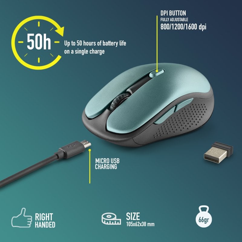 ngs NGS EVO RUST Souris Silencieux Sans Fil 1600DPI
