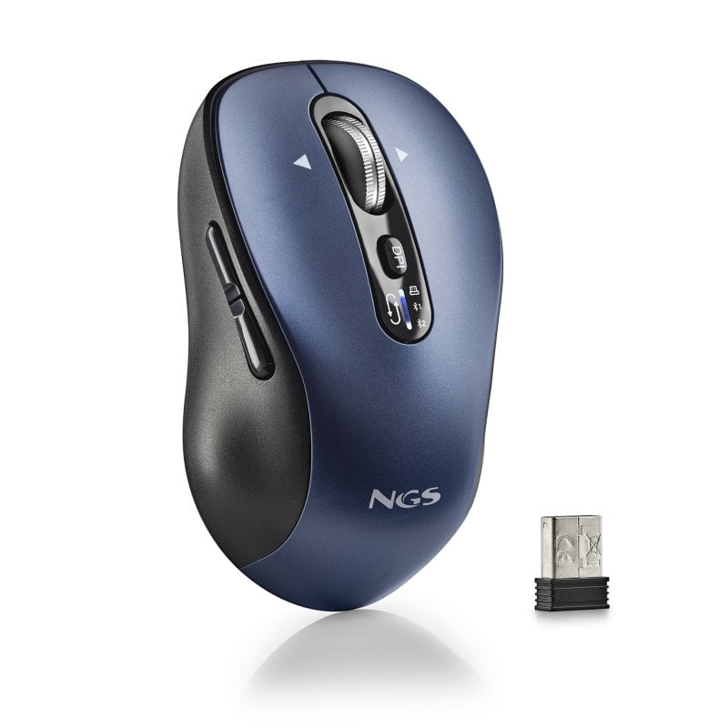 ngs Ngs Infinity-rb Souris sans fil multi-appareils (2,4 GHz bt5.1 bt5.1) Touches rechargeables et silencieuses. Ambidextre. Dpi 1000 1600 2400 3200. Blue
