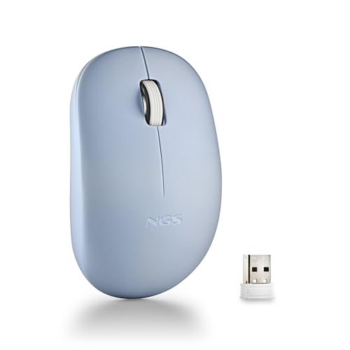 NGS Fog Pro Blue - Souris Optique sans Fil 1000 dpi, Nano USB, Boutons Silencieux, Plug Play, Ambidextre, Compatible avec PC, Mac et Ordinateur Portable, Blue