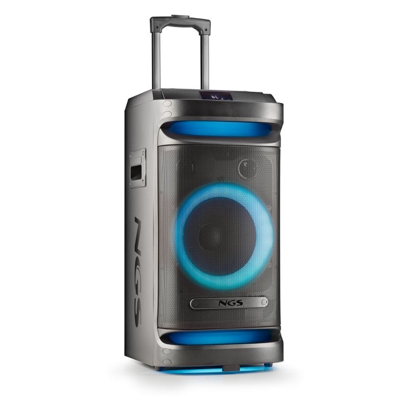 ngs Enceinte portable sans fil NGS Wild Space 1 avec woofer 10 pouces, Bluetooth USB AUX, 180 W RMS, Black
