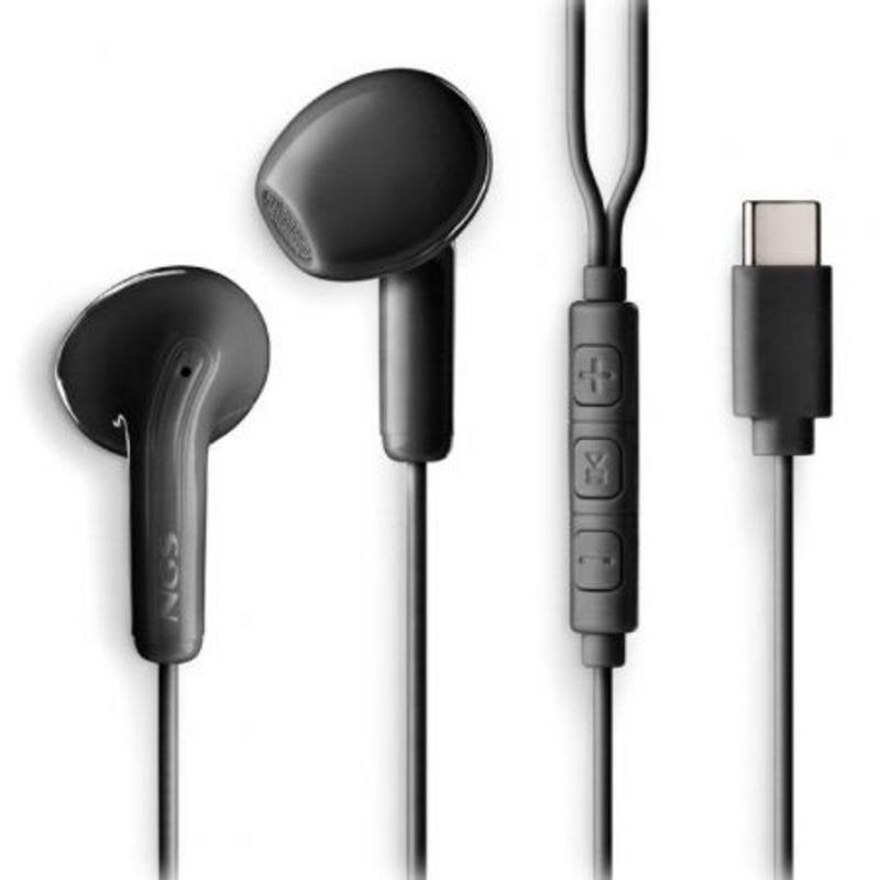 ngs Ecouteurs NGS Cross Glide filaires USB-C avec micro, commande vocale et bouton multifonction noirs