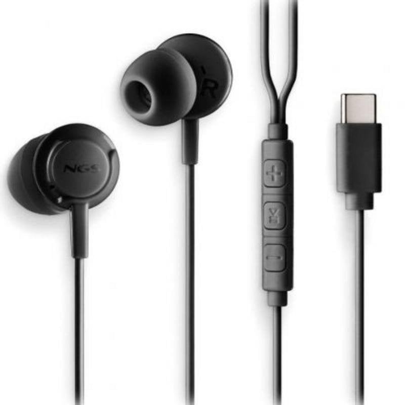 ngs Écouteurs NGS Cross Step filaires USB-C pour multimédia et appels avec micro noirs