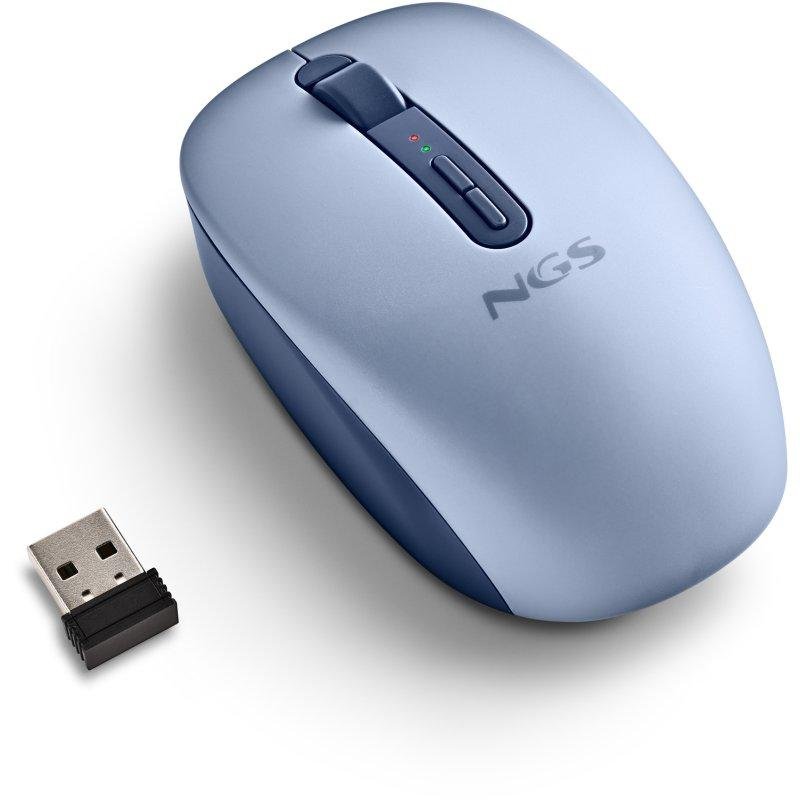 ngs Ratón NGS Inalámbrico Dual Bluetooth 5.2 1600DPI Silencioso Azul