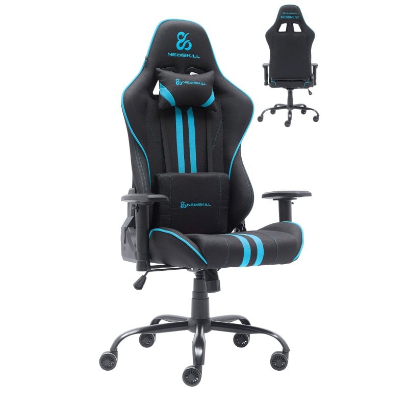 newskill Chaise de jeu Newskill Kitsune V2 finie en tissu Black sidéral Blue