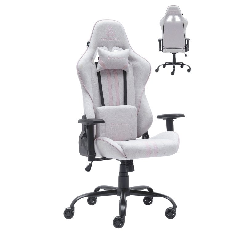 newskill Chaise de jeu Newskill Kitsune V2 finie en tissu Grey Daytona Pink