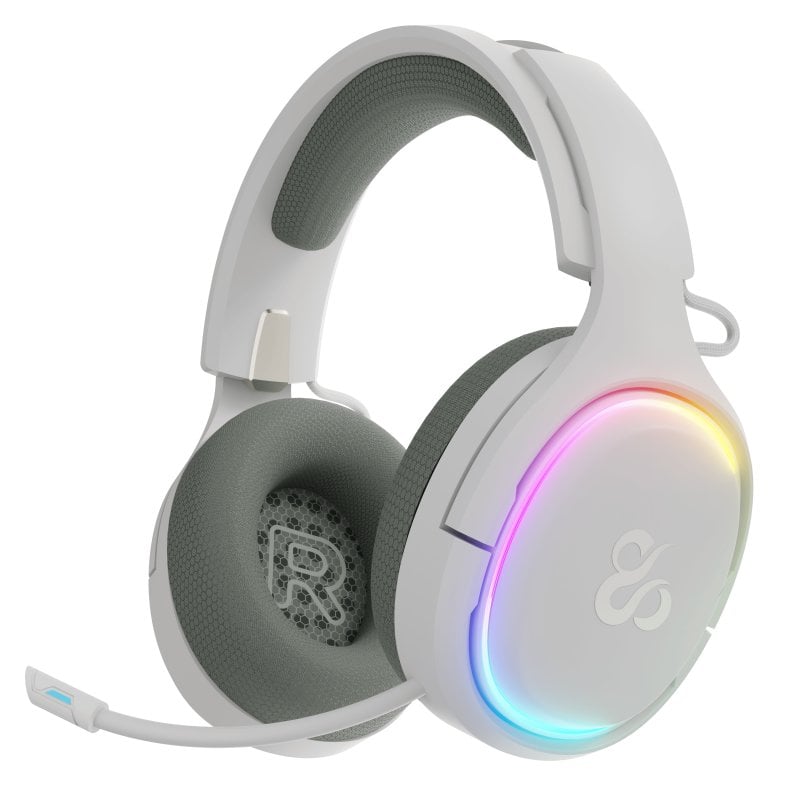 newskill Casque de jeu sans fil Newskill Aton V2 Ivory RGB Bluetooth 5.0 multiplateforme White