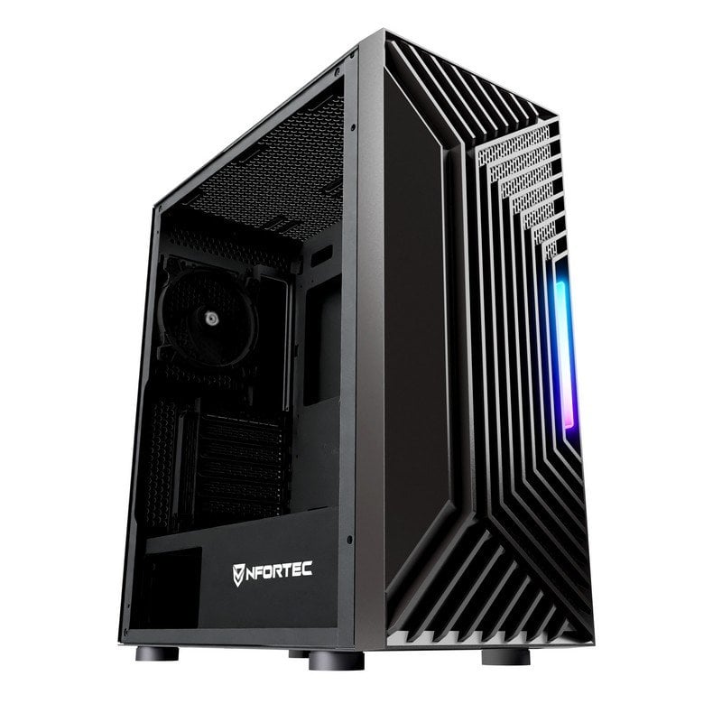 nfortec Nfortec Nervia Black ARGB Verre Trempé USB 3.0 Black