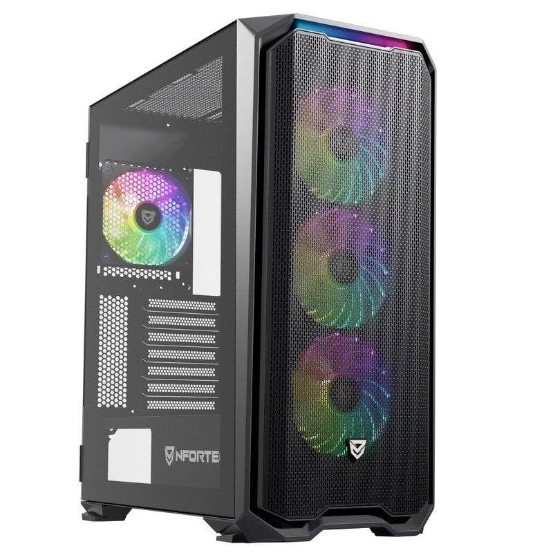 nfortec Nfortec Krater X Verre Trempé USB 3.0 ARGB Black