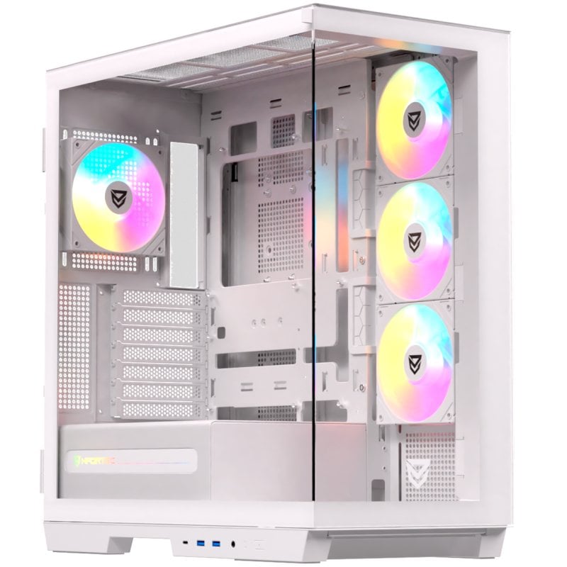nfortec Nfortec Ursa ARGB Mid Tower E-ATX Verre Trempé USB-C White