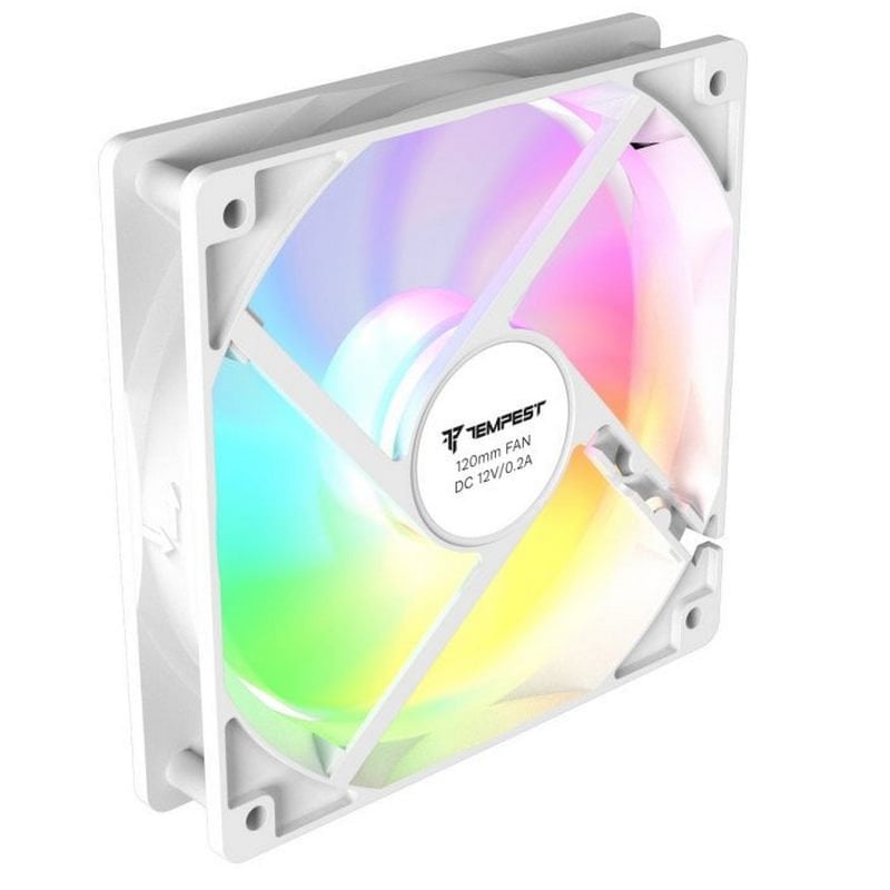 tempest Ventilateur Tempest 120 mm ARGB PWM, ventilateur supplémentaire White