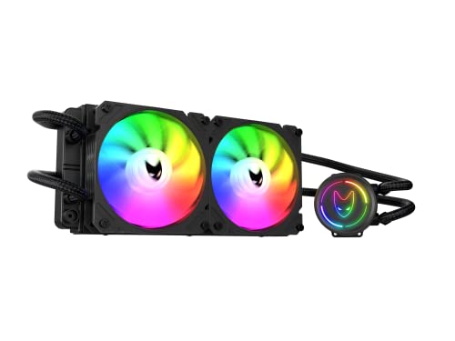 Oversteel - ZIRCON Liquid Cooling 240mm RGB, 2x PWM Fan 120mm RGB, TDP 200W, Compatible avec Intel et AMD AM4, Couleur Noir