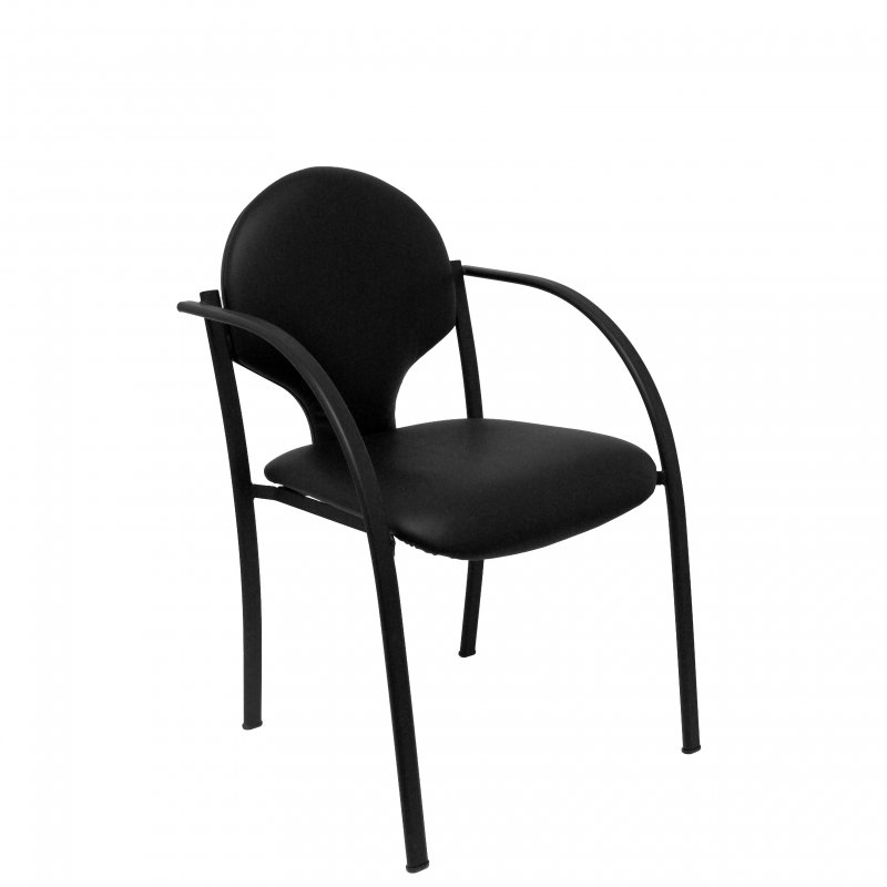 piqueras-y-crespo Piqueras y Crespo Hellin Pack de 2 Chaises Châssis Similicuir Black