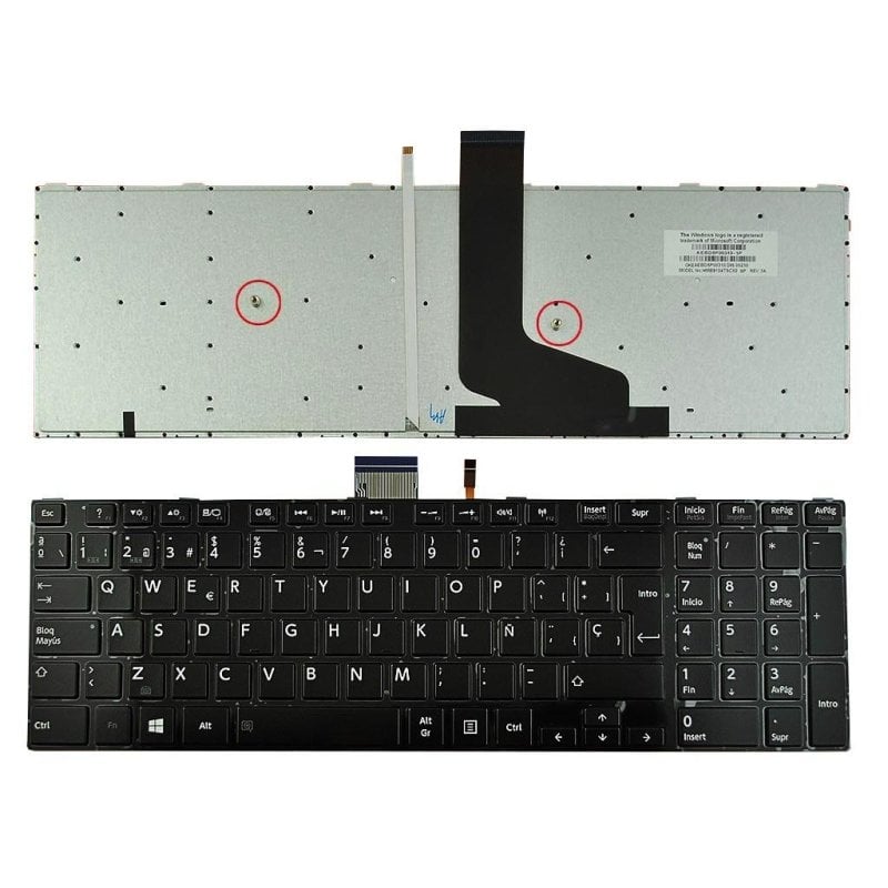 portatilmovil Clavier d'ordinateur portable Toshiba Satellite S50-a S50d-a S50dt-a S50t-a S55-a, Black, rétroéclairé