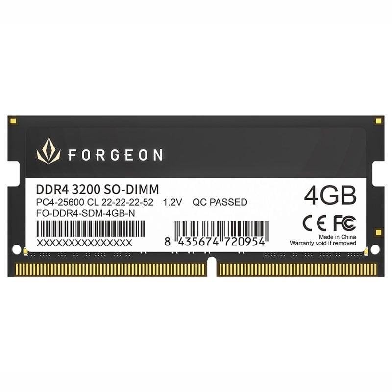 forgeon Mémoire RAM Forgeon Cyclone PLUS 4 Go 1x4Go DDR4 3200MHz CL22 Black SO-DIMM