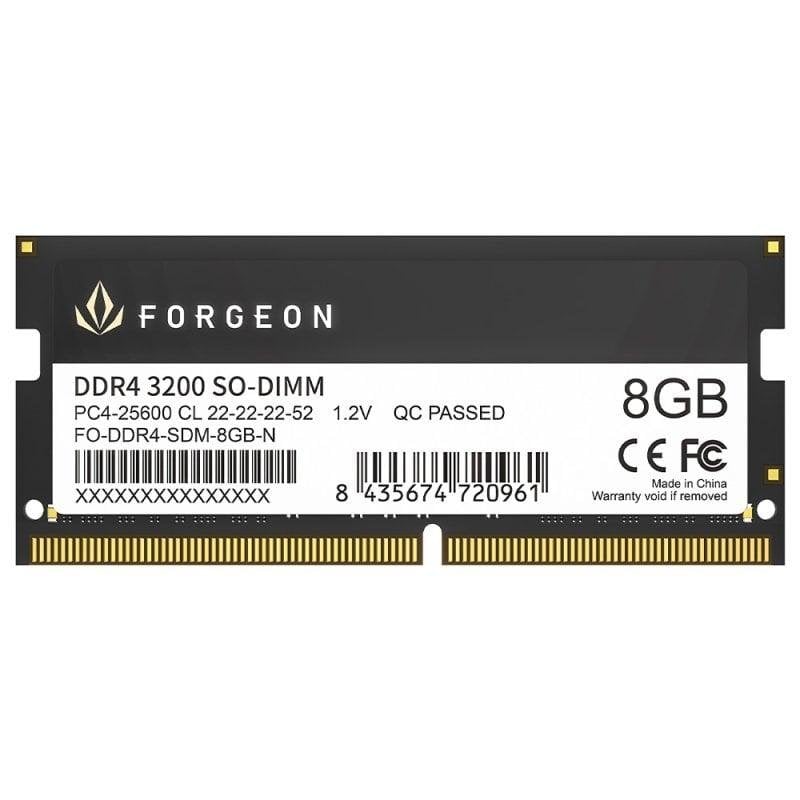 forgeon Mémoire RAM Forgeon Cyclone PLUS 8GB 1x8GB DDR4 3200MHz CL22 Black SO-DIMM