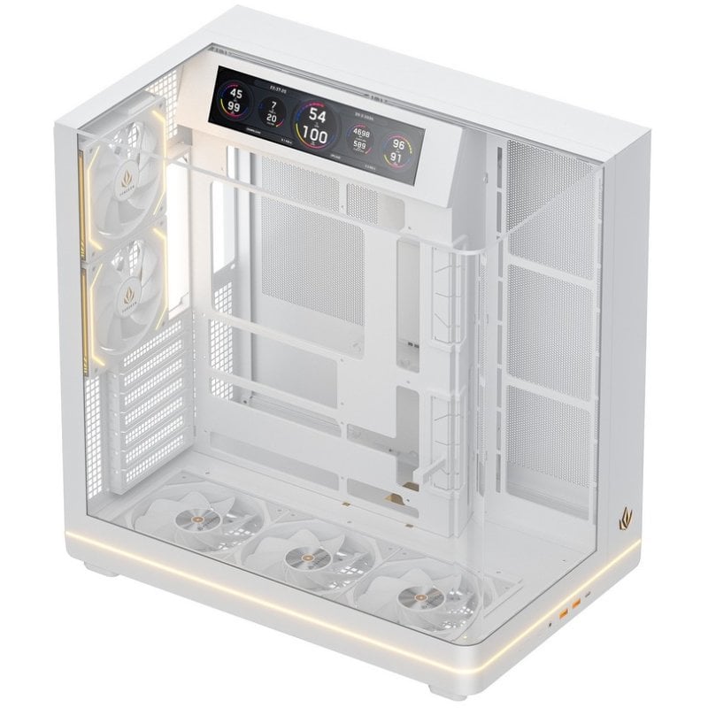 forgeon Tour ATX Forgeon VISION LCD ARGB White Verre Courbé Écran 9.16 USB-C