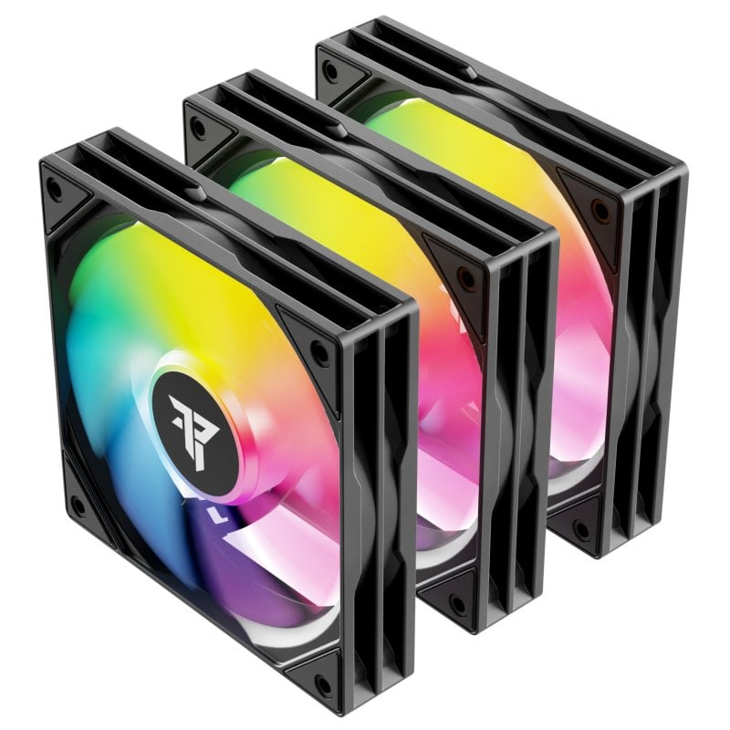 tempest Ventilateur Tempest 120 mm ARGB PWM, lot de 3 avec contrôleur, Black