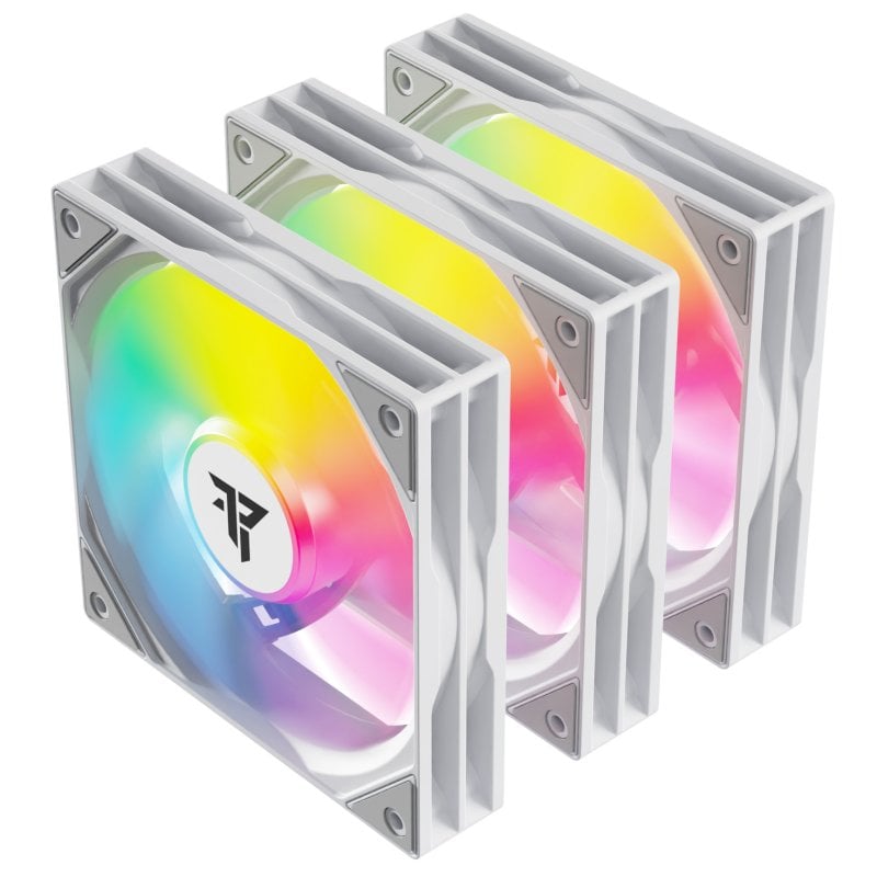 tempest Ventilateur Tempest 120 mm ARGB PWM, lot de 3 avec contrôleur, White