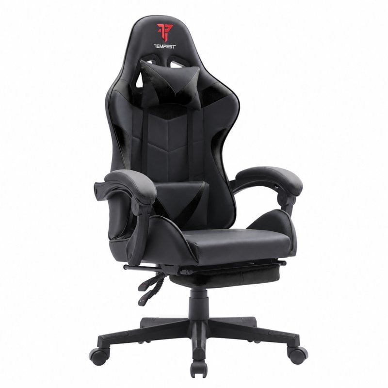 tempest Chaise de jeu Tempest Shake avec repose-pieds et massage Black