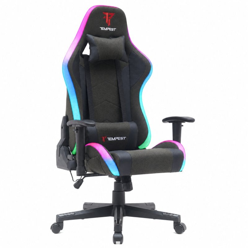 tempest Tissu respirant de chaise de jeu Black de Tempest Glare RVB