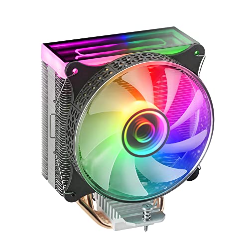 Mars Gaming MCPUVR, Ventirad pour CPU, Double Miroir Infini ARGB, 4 Heatpipes HCT, TDP 180W, Ventilateur PWM Ultra-silencieux 12cm, Noir