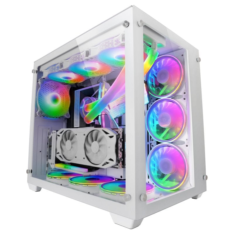 mars-gaming Mars Gaming MCV3 Verre Trempé Double Window USB 3.2 White