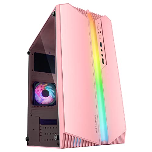 mars-gaming Mars Gaming MC-S1 Boîtier PC Micro-ATX ARGB USB 3.0 avec Window Rose