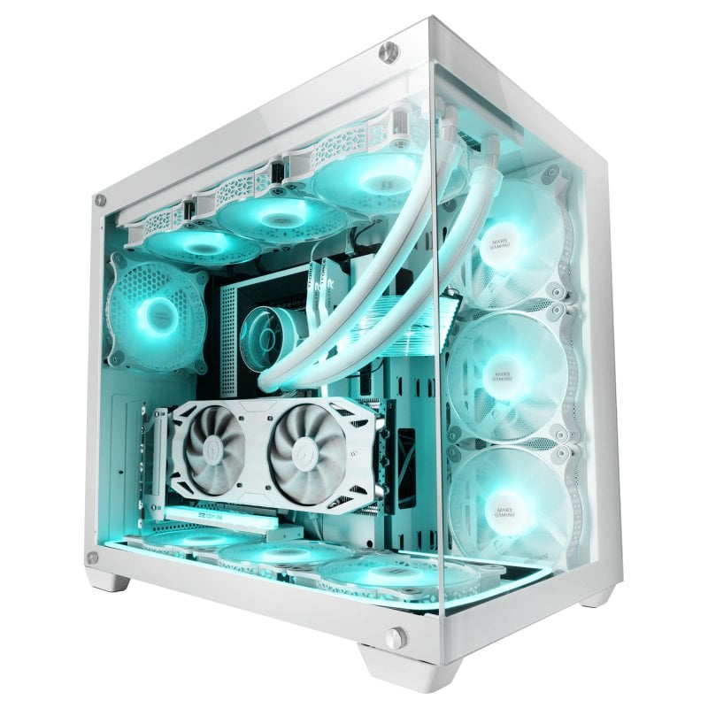 mars-gaming Mars Gaming MCV4 Tower XXL E-ATX Côté et Avant Verre Trempé Sans Cadre White