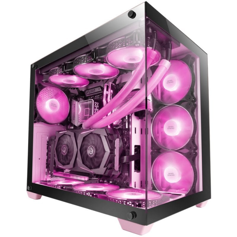 mars-gaming Mars Gaming MCV4 Tower XXL E-ATX Côté et Avant Verre Trempé Sans Cadre Rose