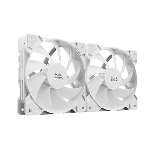mars-gaming Mars Gaming MF-PWMX2 Kit 2 Ventilateurs Ultra Silencieux 120 mm avec Système Anti-vibration White