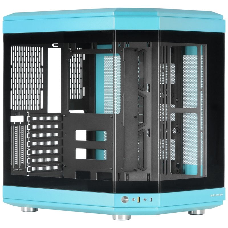 mars-gaming Mars Gaming MC-3T Moyenne Tour ATX Triple Verre Trempé 3x Emplacements PCI Verticaux USB-C 3.0 Blue