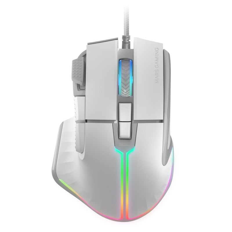 mars-gaming Mars Gaming MM-XT Souris de jeu ergonomique RVB avec repose-pouce 12800 DPI Huano Switchs White
