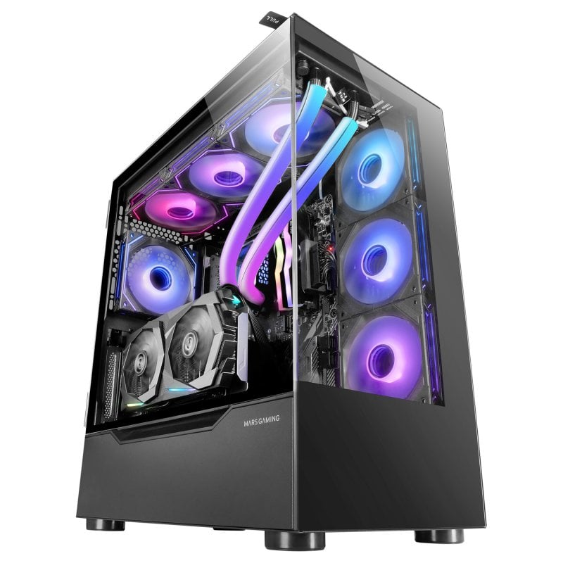 mars-gaming Mars Gaming Mc-ult Custom Gaming Case Xxl E-atx Double Verre Trempé Porte Latérale Black