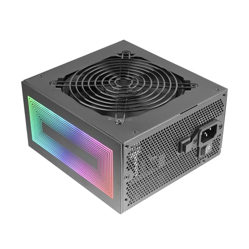 Mars Gaming MPB750S, Alimentation ATX ARGB 750W, Garantie de 6 Ans, 80Plus Bronze 230V EU, Efficacité de 90 , Ventilateur 120mm AI-RPM, Éclairage ARGB MB Control, Technologies DC-DC et SMD, Noir