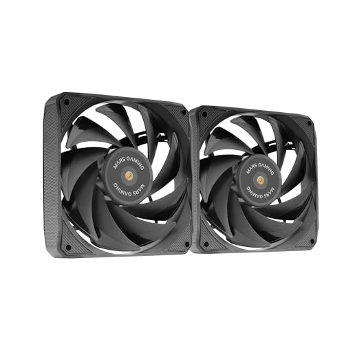 mars-gaming Mars Gaming MF-NCLX2 Kit 2 Ventilateurs Ultra-silencieux Conception FDB 120mm Pales PWM Hybrides Black