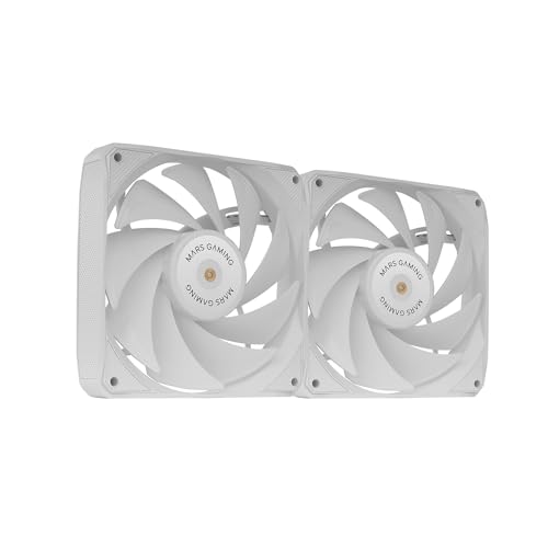 mars-gaming Mars Gaming MF-NCLX2 Kit 2 Ventilateurs Ultra-silencieux Conception FDB 120mm Pales PWM Hybrides White